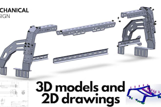 design 3d models or 2d drawings using solidworks