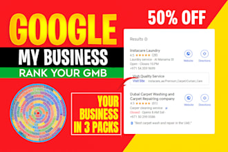 improve gmb ranking using local SEO and 75000 google map citations in 3 pack