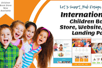 do wordpress kid book store christian book website children landing page design