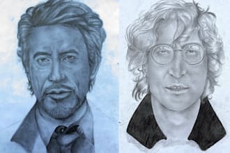 create a realistic pencil sketch portrait drawing from your photo