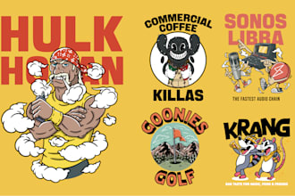 design cartoon artwork for your t shirt merchandise