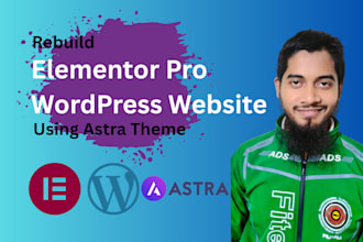 rebuild wordpress  website using the astra theme