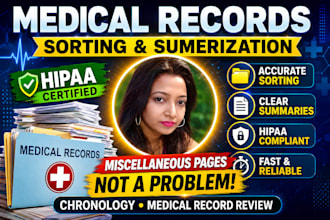do medical summarization, medical transcription with data sorting