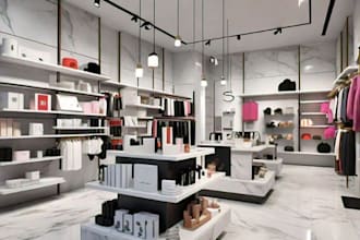 do 3d retail store,3d commercial store with 3d brand signage 3d rendering