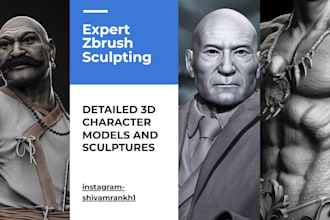 create high detailed 3d character models and sculptures
