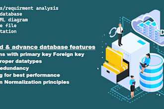 design database sql, mysql with erd and sql queries