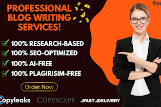 do exceptional blog writing, SEO article writing or content writing