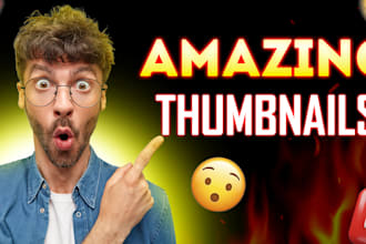 design clickbait and amazing youtube thumbnail in 12hrs