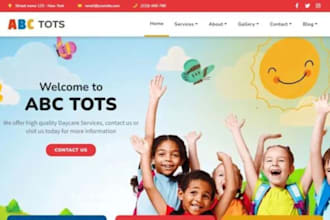 daycare website, kindergarten website, childcare website, preschool website