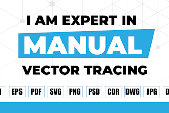 do vector tracing, vectorize image, image to vector in 3 hours