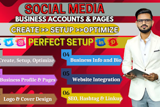 create all social media accounts professionally and set up business pages