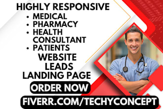 build medical pharmacy health consultant landing page patient drug website