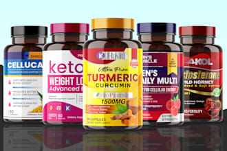 do label design, product label design, supplement label packaging with 3d mockup