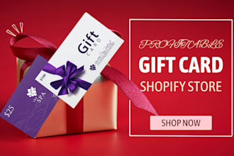 design highly profitable gift card shopify store flower card card website