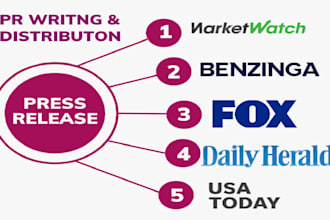 write and distribute USA press release, UK press release, spanish press release