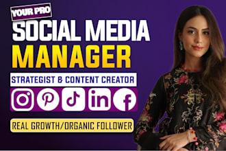 social media manager of instagram and tiktok, promote and grow organically