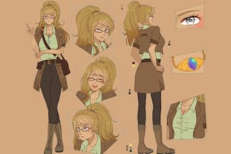 draw and design character reference sheet, ref sheet for your furry art and oc
