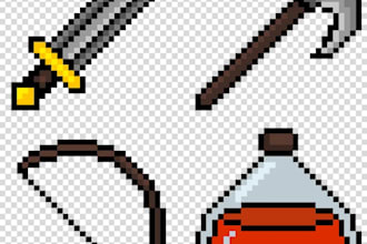 make pixel weapons, items, and props