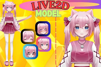 design live2d vtuber model pngtuber 2dvtuber anime avatar live2d model