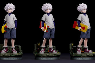sculpt 3d model 3d anime figures 3d sculpting 3d printing, 3d character model