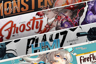 design an outstanding youtube banner, gaming or anime style