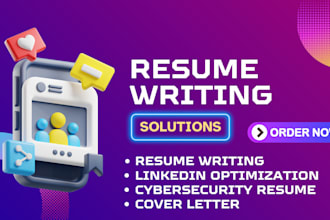 write cybersecurity, IT tech , CV , cover letter resume