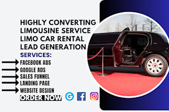 generate limo car leads car hire limo website service chauffeur booking leads