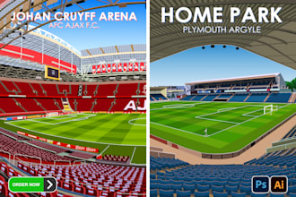 design basketball tennis football stadium poster vector art illustration