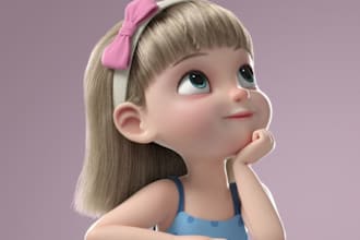 3d cute model 3d toy cute character cartoon character modeling for mascot, game
