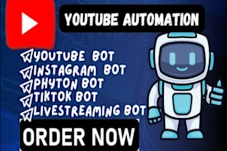 develop instagram api bot, youtube automated api bot, tiktok live streaming bot