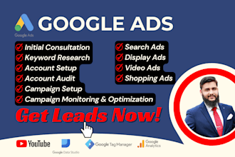 set up and manage google ads campaigns, search ads, display ads, shopping ads