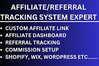 create affiliate tracking system, referral program shopify wordpress website