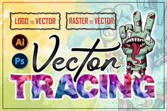 do manual vector tracing, edit logo design and convert files, vectorize image