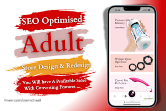 develop SEO optimized adult shopify store, 7 figure lingerie, adult toys store