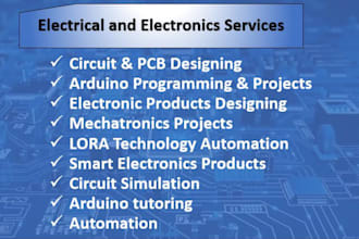 code arduino project, program esp32, do electronic circuit and pcb design