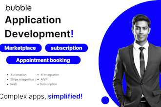 build marketplace, subscription or appointment booking web app with bubble io