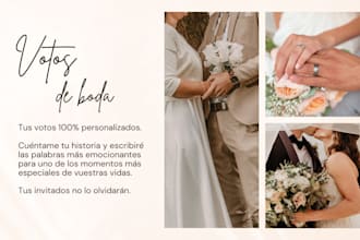 escribo tus votos de boda personalizados en español