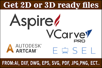 create high quality cnc design in aspire , vcarve and  easel