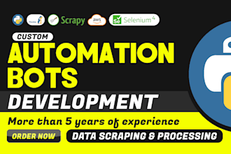 develop custom bot software to automate tasks, python automation