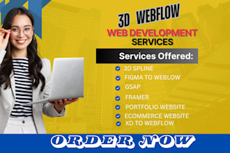 design responsive animated webflow website xd 3js gsap figma 2 webflow 3d spline