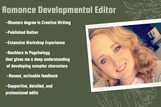 provide developmental editing for your romance novel
