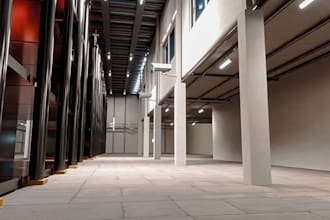 do 3d design and renovation of warehouse interior and exterior