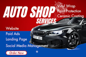 design auto detailing website, vinyl, ceramic coating for paint protection leads