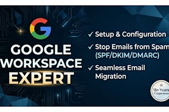 setup google workspace, fix dns records, and migrate emails