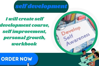 create self development course, self improvement, personal growth, workbook