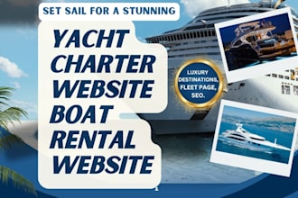 develop custom yacht charter website boat rental website booking website