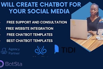 set up chatbox for social media platforms, website using manychat,chatfuel,tidio