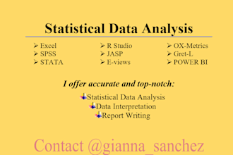 do statistical data analysis using excel, spss, stata, or r
