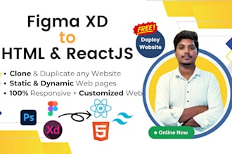 convert figma design to reactjs, html css, tailwind css