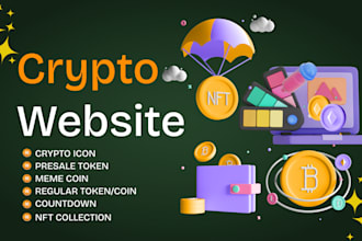design crypto token website, cryptocurrency, or meme website